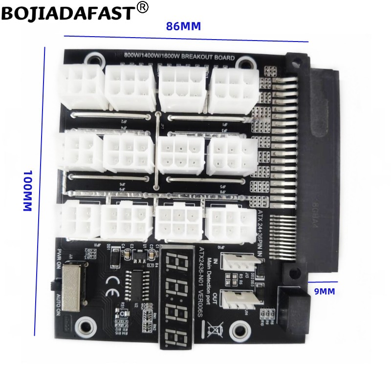 12 ポート PCIe 6Pin コネクタブレークアウトボー - 2400W Server Psu Breakout Board のレビューと価格