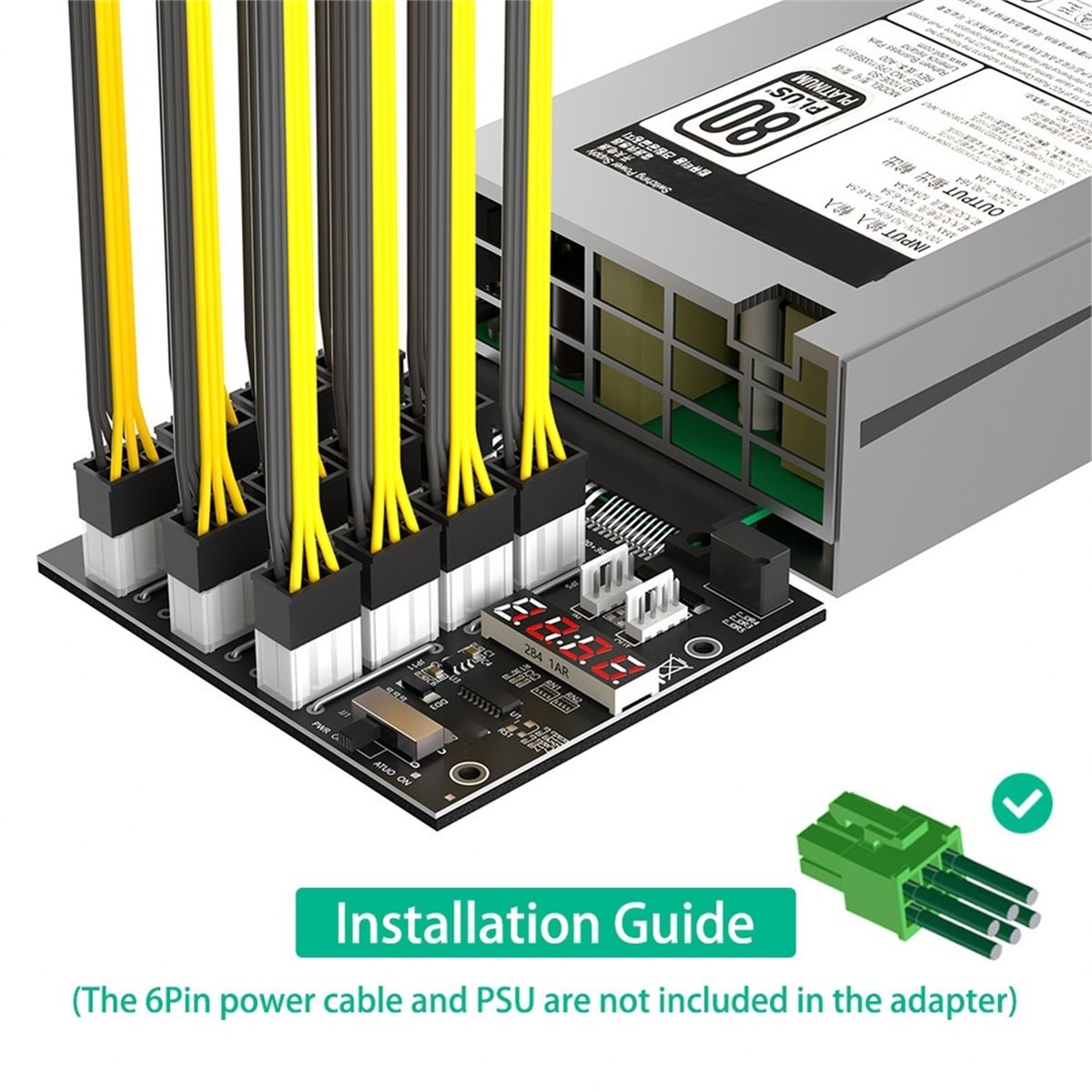 12ポート PCIe 6ピン コネクタ ブレークアウトボード - 2400W Server Psu Breakout Board のレビューと価格